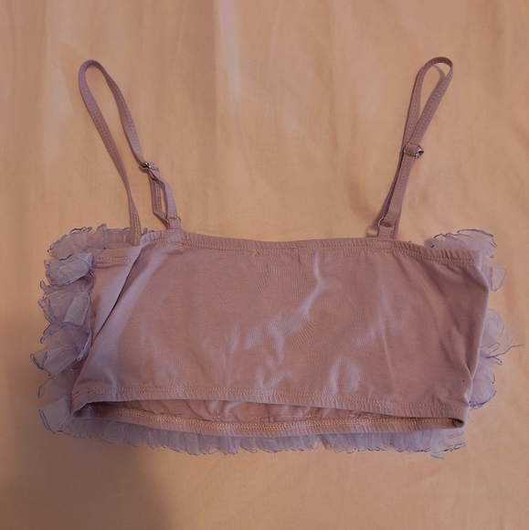 Dolls Kill Sugar Thrillz Lavender In Your Fantasies Ruffle Crop Top - Picture 2 of 4